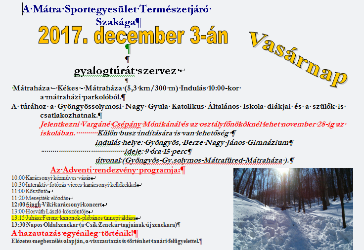 Adventi Mátra túra