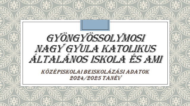 Középiskolai beiskolázási adatok 2024/25