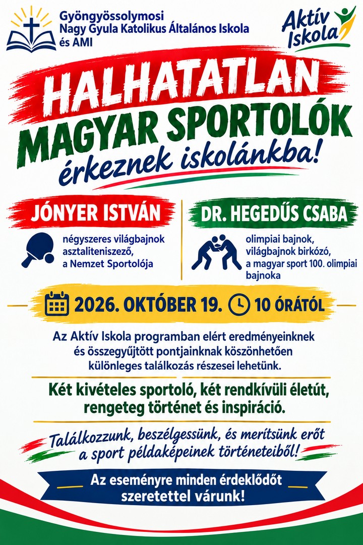 Magyar sportolók érkeznek iskolánkba